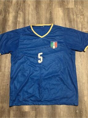 Vtg Italy national team FIFA WC soccer jersey Cannavaro #5 sz M